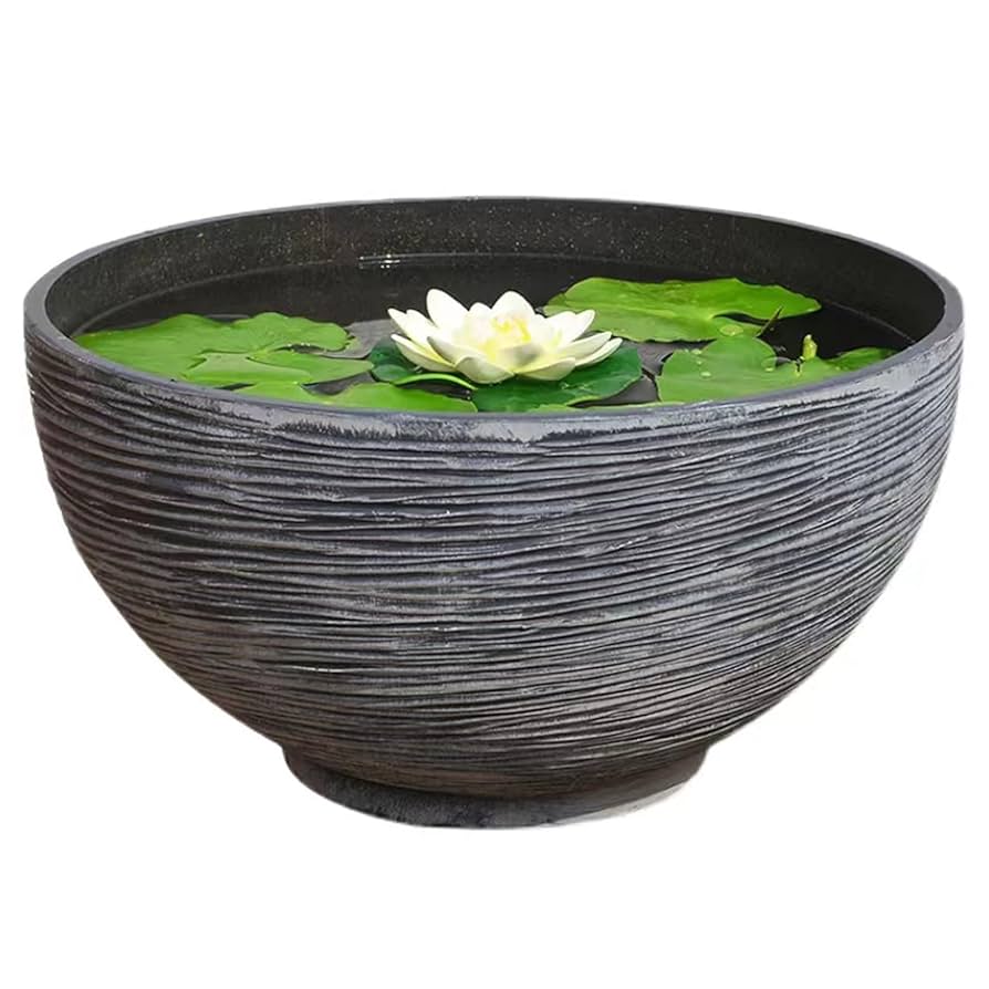 Amazon | 金魚鉢 大型 屋外飼育 メダカ 鉢 プラスチック製の模造